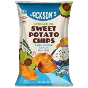 Jackson's Avocado Oil Farmhouse Ranch Sweet Potato Chips 5oz 12ct